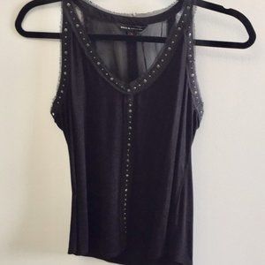 Rock & Republic Black Studded Tank Top